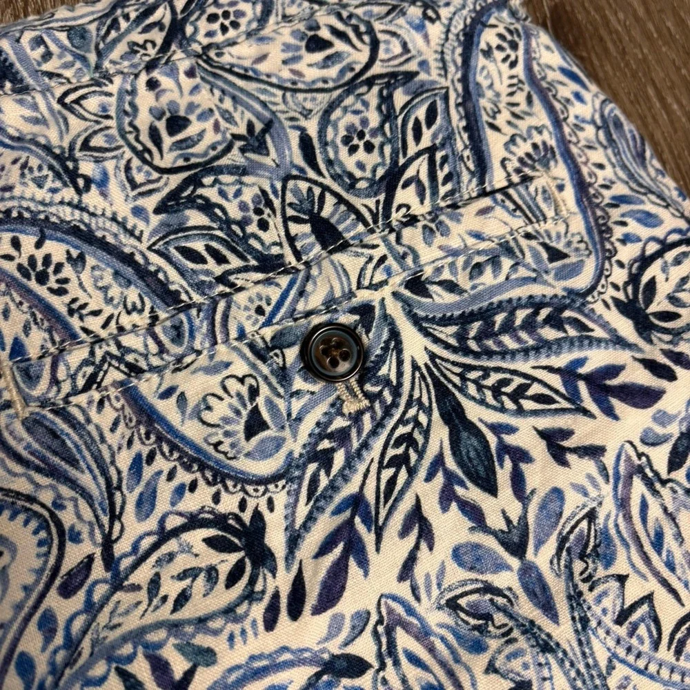 Tommy‎ Bahama Linen Shorts Mens 38 Plaid Paisley Flat Front Reversible 10